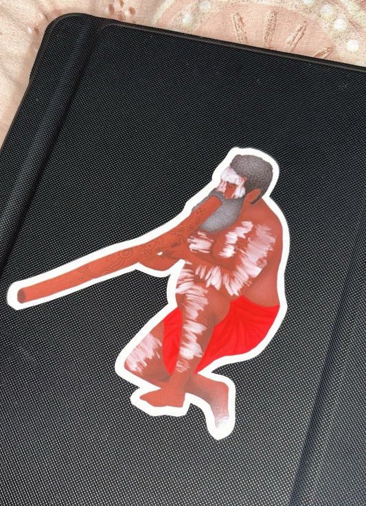 Elder playing Yidaki Sticker